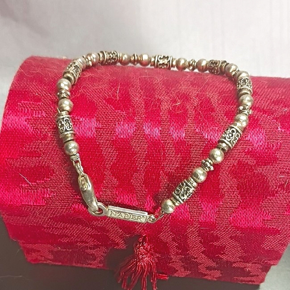 Napier Silver Beaded Bracelet